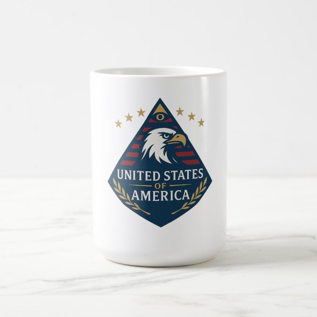 USA Pyramid Eagle Emblem Kaffeetasse (Mittel)