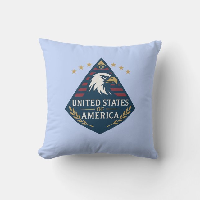 USA Pyramid Eagle Emblem Kissen (Vorderseite)