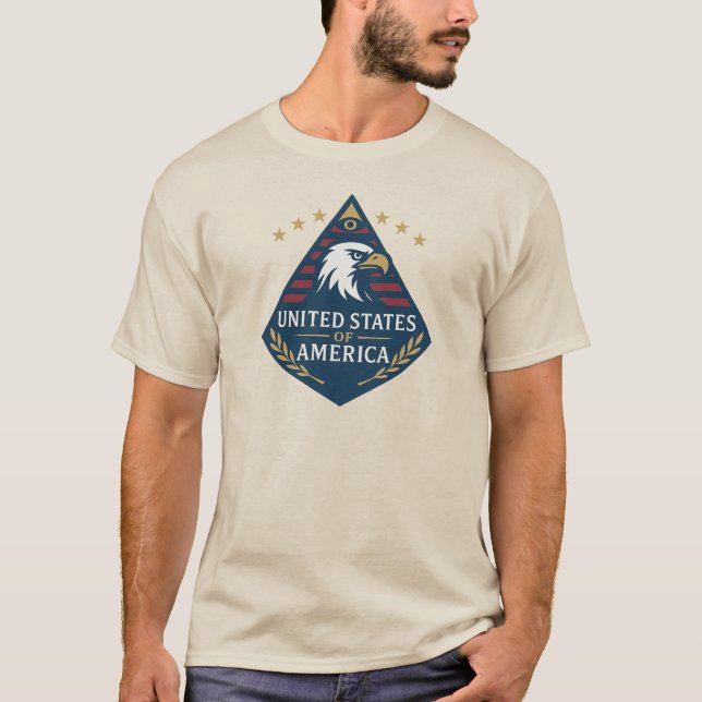 USA Pyramid Eagle Emblem T-Shirt (Vorderseite)