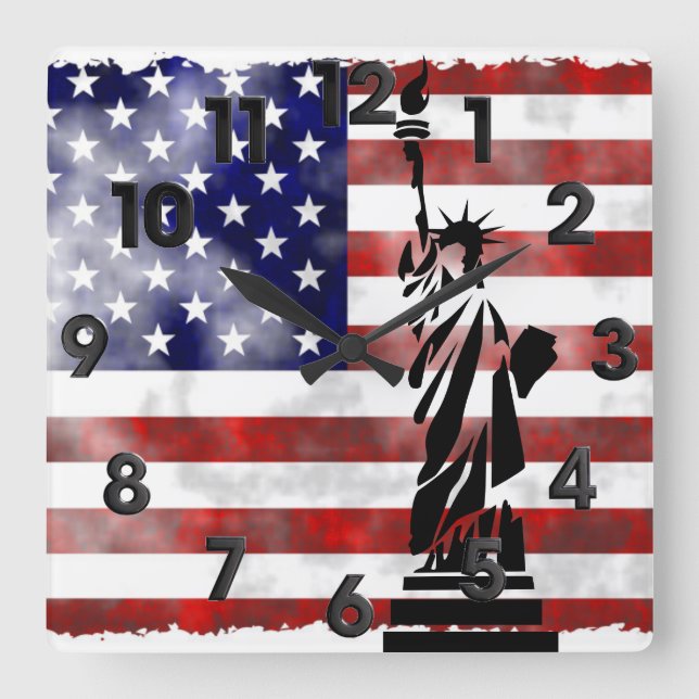 USA QUADRATISCHE WANDUHR (Vorderseite)