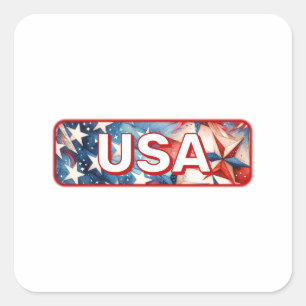 USA QUADRATISCHER AUFKLEBER