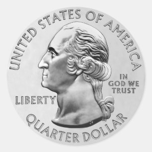 USA Quarter Coin Runder Aufkleber