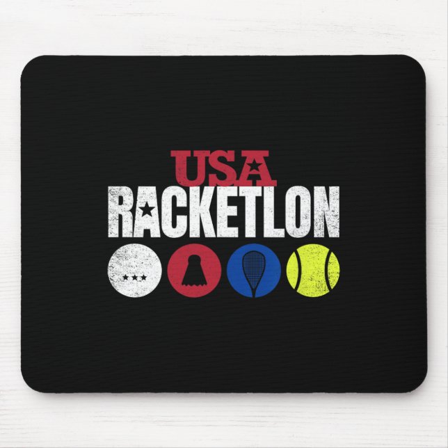 Usa Racketlon - Table Tennis Badminton Squash Tenn Mousepad (Vorne)