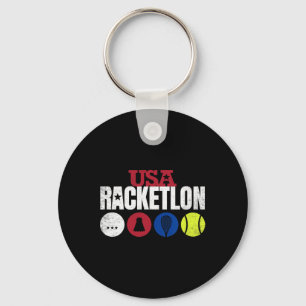 Usa Racketlon - Table Tennis Badminton Squash Tenn Schlüsselanhänger