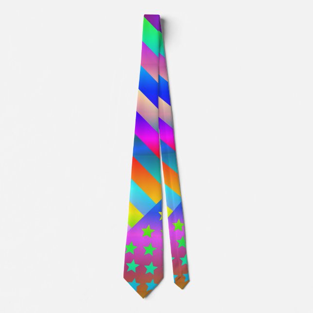 USA Rainbow Flag Neck Tie Krawatte (Vorderseite)