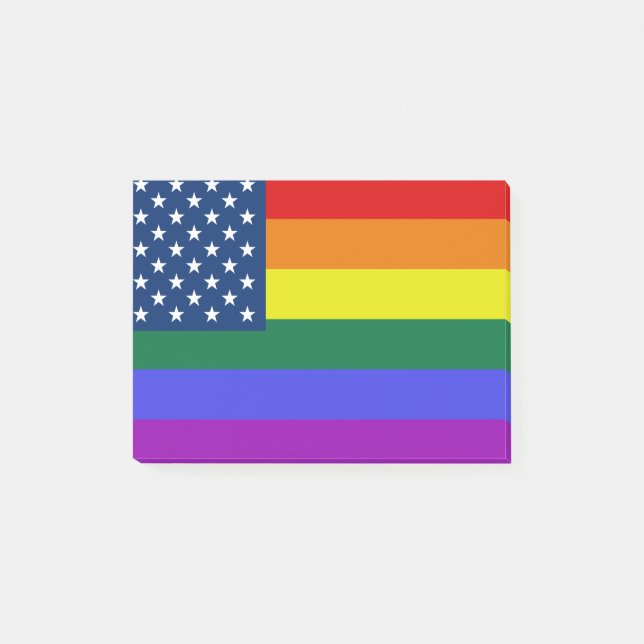 USA Rainbow Pride Post-it Klebezettel (Vorderseite)