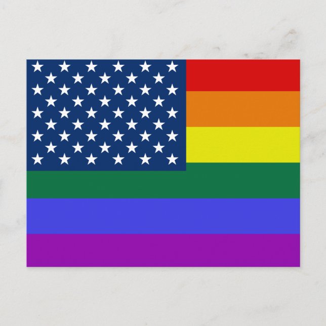 USA Rainbow Pride Postkarte (Vorderseite)