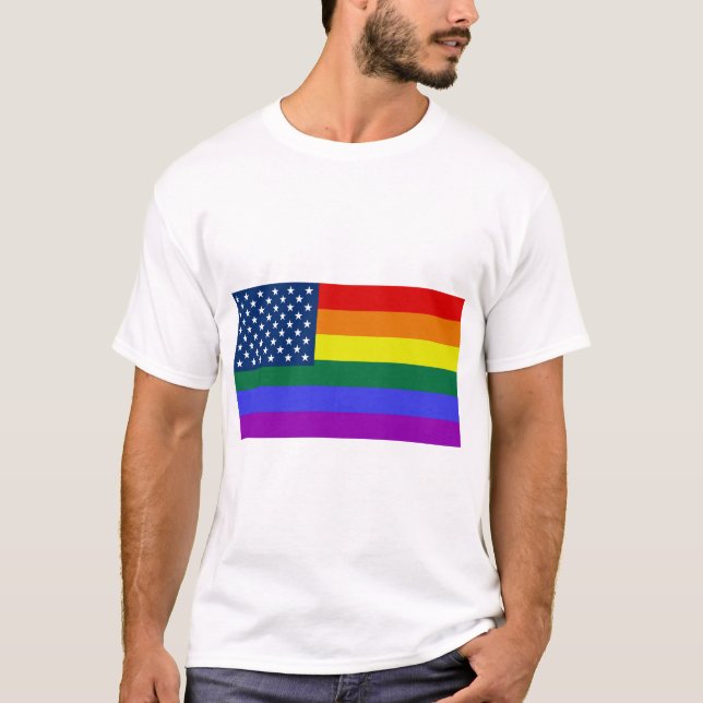 USA Rainbow Pride T-Shirt (Vorderseite)