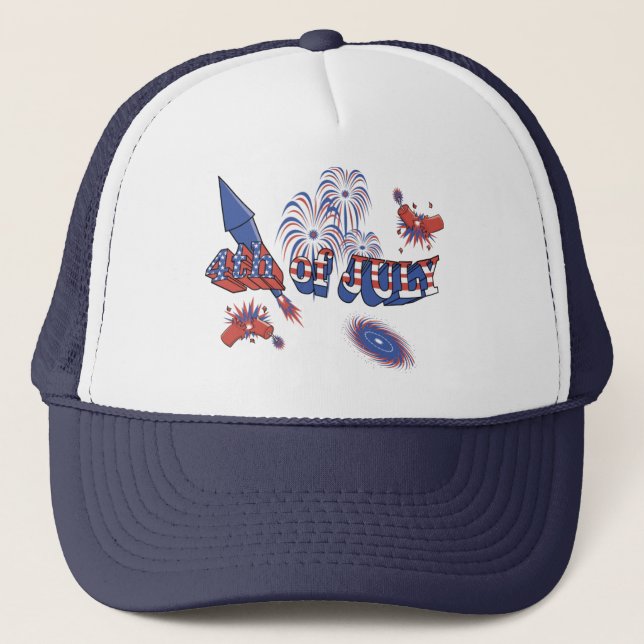USA-Rakete 4. Juli Truckerkappe (Vorderseite)