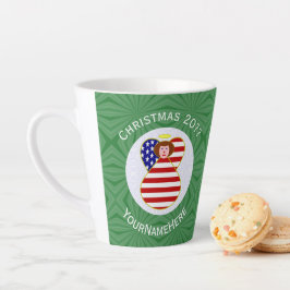 USA Red Haired Angel Christmas Flag Personalisiert Milchtasse