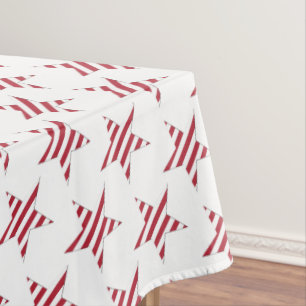 USA Red Strip Stars Pattern Patriotic Tischdecke