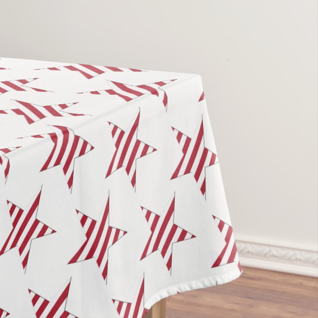 USA Red Strip Stars Pattern Patriotic Tischdecke (Beispiel)