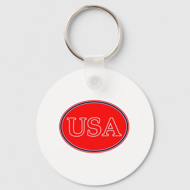 USA Red White and Blue 3 MUSEUM Zazzle Geschenke Schlüsselanhänger (Vorderseite)