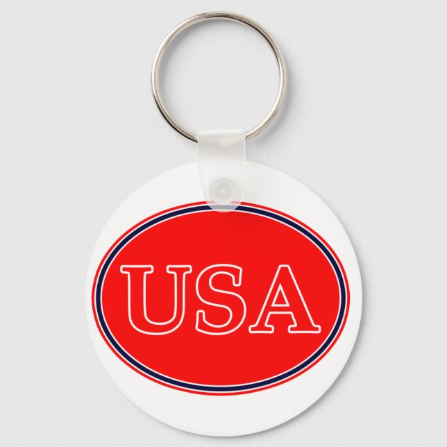 USA Red White and Blue 3 MUSEUM Zazzle Geschenke Schlüsselanhänger (Vorderseite)