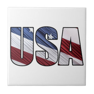 USA - Red White and Blue American Patriotic Flag Fliese