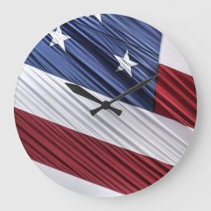 USA Red, White and Blue American Patriotic Flag Große Wanduhr