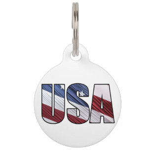 USA - Red White and Blue American Patriotic Flag Haustiermarke