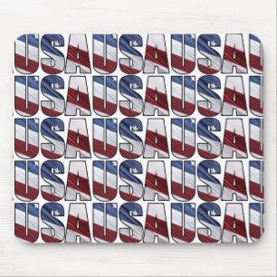 USA - Red White and Blue American Patriotic Flag Mousepad