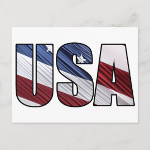 USA - Red White and Blue American Patriotic Flag Postkarte