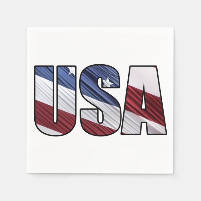USA - Red White and Blue American Patriotic Flag Serviette (Vorderseite)