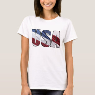 USA - Red White and Blue American Patriotic Flag T-Shirt