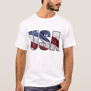 USA - Red White and Blue American Patriotic Flag T-Shirt
