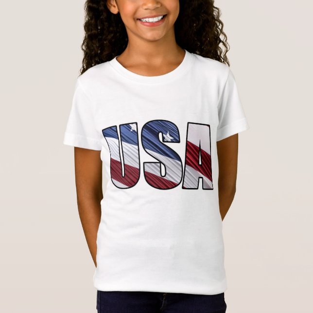 USA - Red White and Blue American Patriotic Flag T-Shirt (Vorderseite)