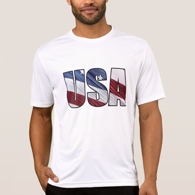 USA - Red White and Blue American Patriotic Flag T-Shirt (Vorderseite)