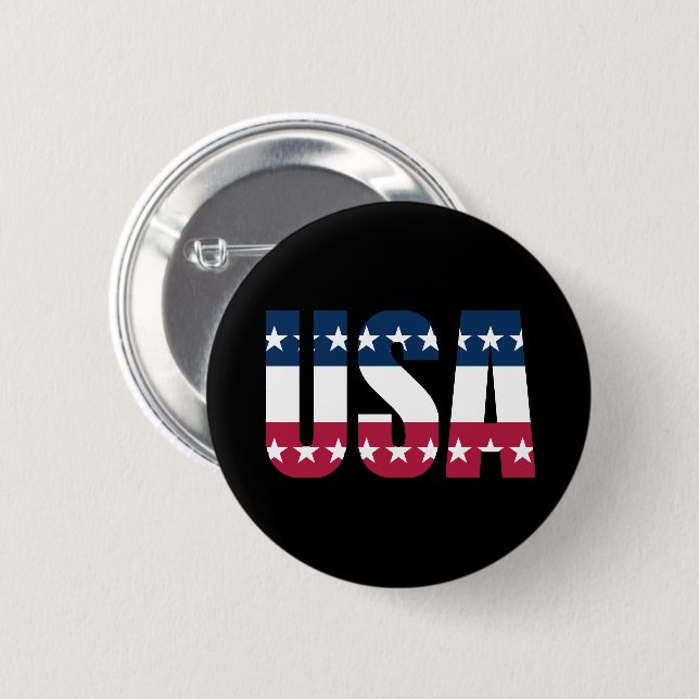 USA Red White and Blue mit Stars Button (Vorne & Hinten)