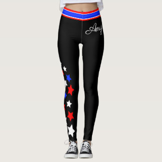 USA - Red White and Blue Stars (Ihr Name) Leggings