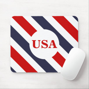 USA Red White and Blue Strip Mouse Pad Mousepad