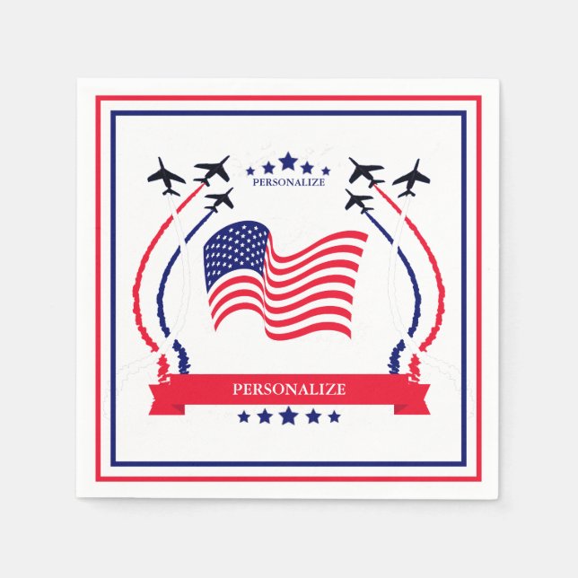 USA Red White & Blue Any Occasion Party Supplies Serviette (Vorderseite)