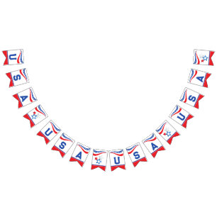 USA Red, White, Blue Wimpelkette