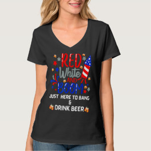 Usa Red White und Boom Ich bin nur hier zu Bang & T-Shirt