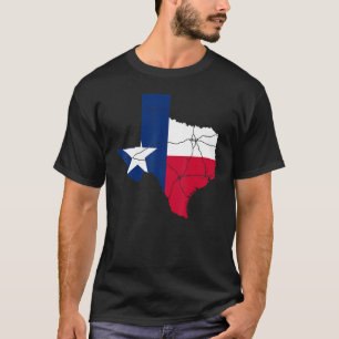 USA Retro Texas Flag Google Map America Men Women T-Shirt