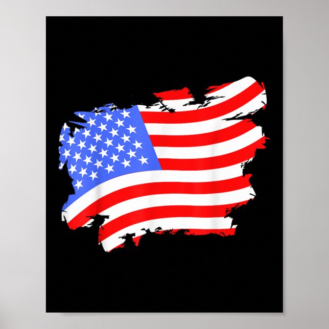 USA Retro Vintage Fahne für das Patriotische Poster (Vorne)