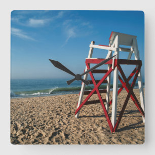 USA, Rhode Island, Charleston Beach, Strand Quadratische Wanduhr