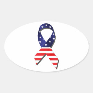 USA Ribbon Ovaler Aufkleber