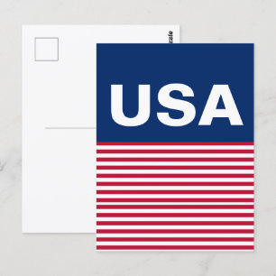 USA Rot Weiß Blau Patriotisch Postkarte