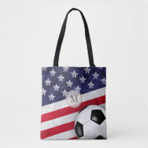 USA - Rot-Weiß-Blaue-Fahne mit Fußball