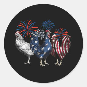 USA rot weiß und blau Retro 4. Juli Amerikaner Runder Aufkleber