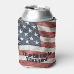 USA-Rot-, weiße und BlaueVintage Flagge Dosenkühler