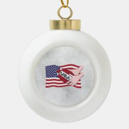 USA Rugby Team Supporter Flag mit Ball Keramik Kugel-Ornament