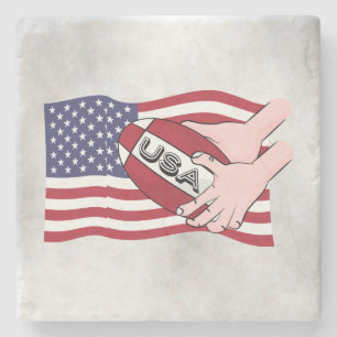USA Rugby Team Supporter Flag mit Ball Steinuntersetzer
