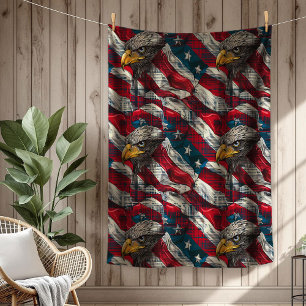 USA Ruhmdecke Adler und Flagge für den 4. Juli Fleecedecke