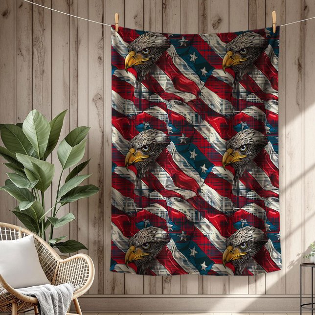USA Ruhmdecke Adler und Flagge für den 4. Juli Fleecedecke (USA Glory Blanket Eagle and Flag for July 4th)