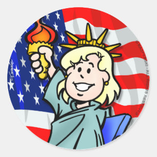 USA RUNDER AUFKLEBER