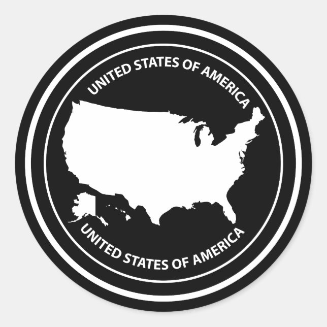 USA RUNDER AUFKLEBER (Vorderseite)