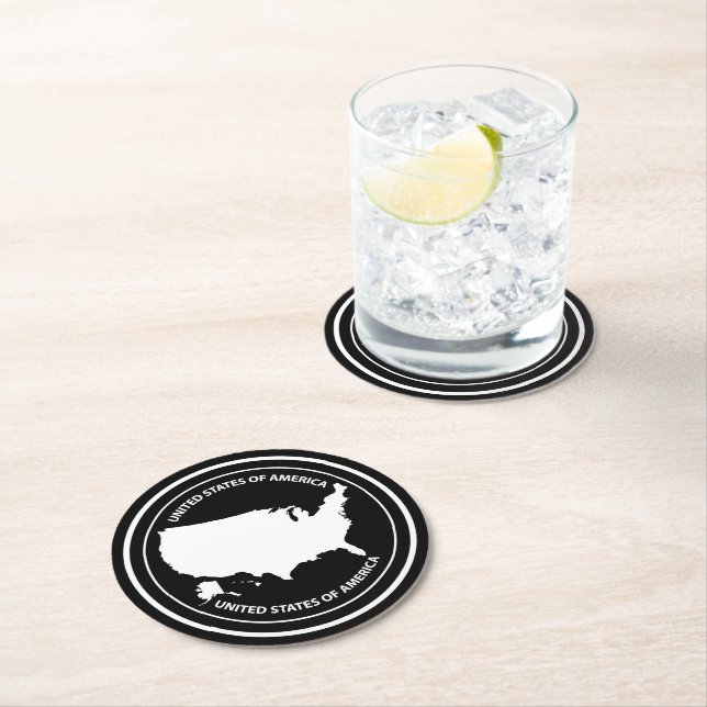 USA RUNDER PAPPUNTERSETZER (Vor Ort)