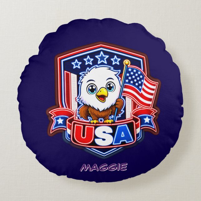 USA RUNDES KISSEN (Vorderseite)